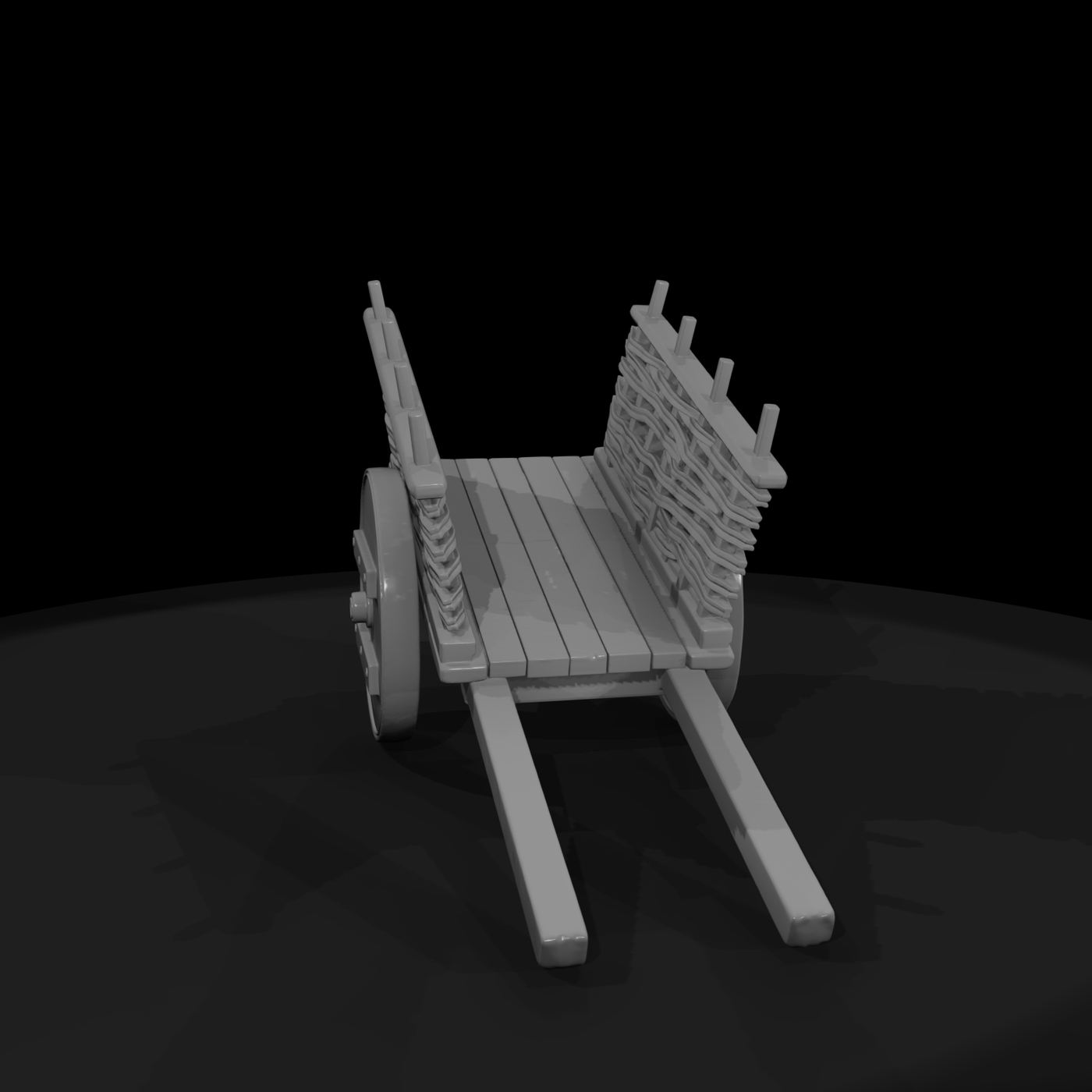 Rustic Wicker Hand Cart