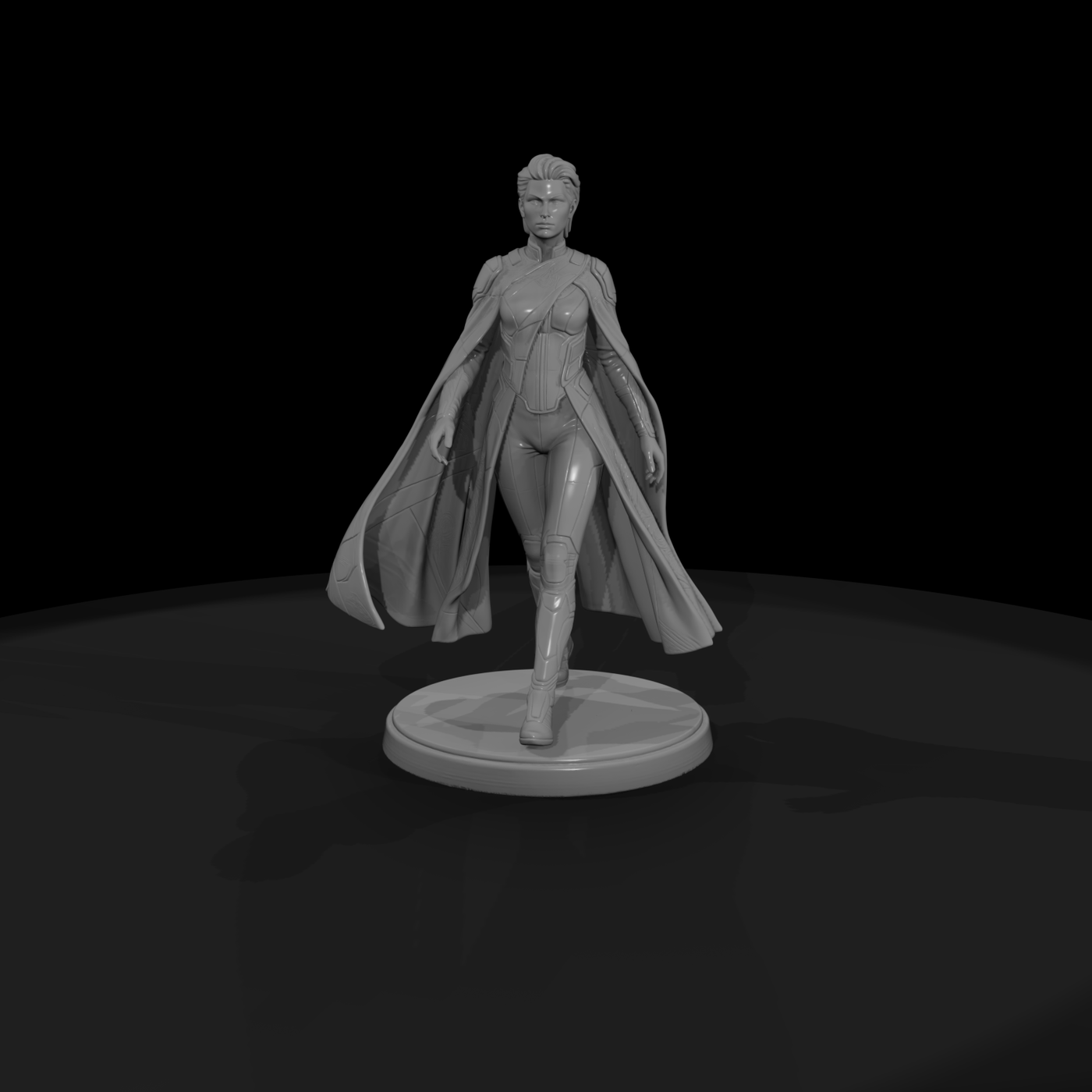 Poparc 0463 Runway Model Flowing Cape