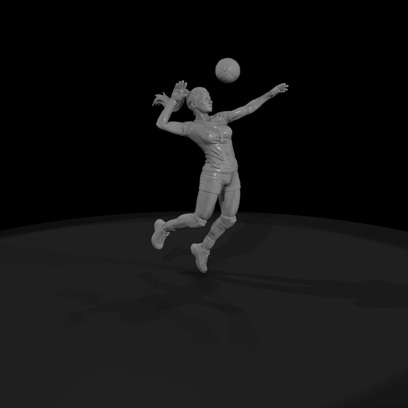 Volleyball Player Spiking