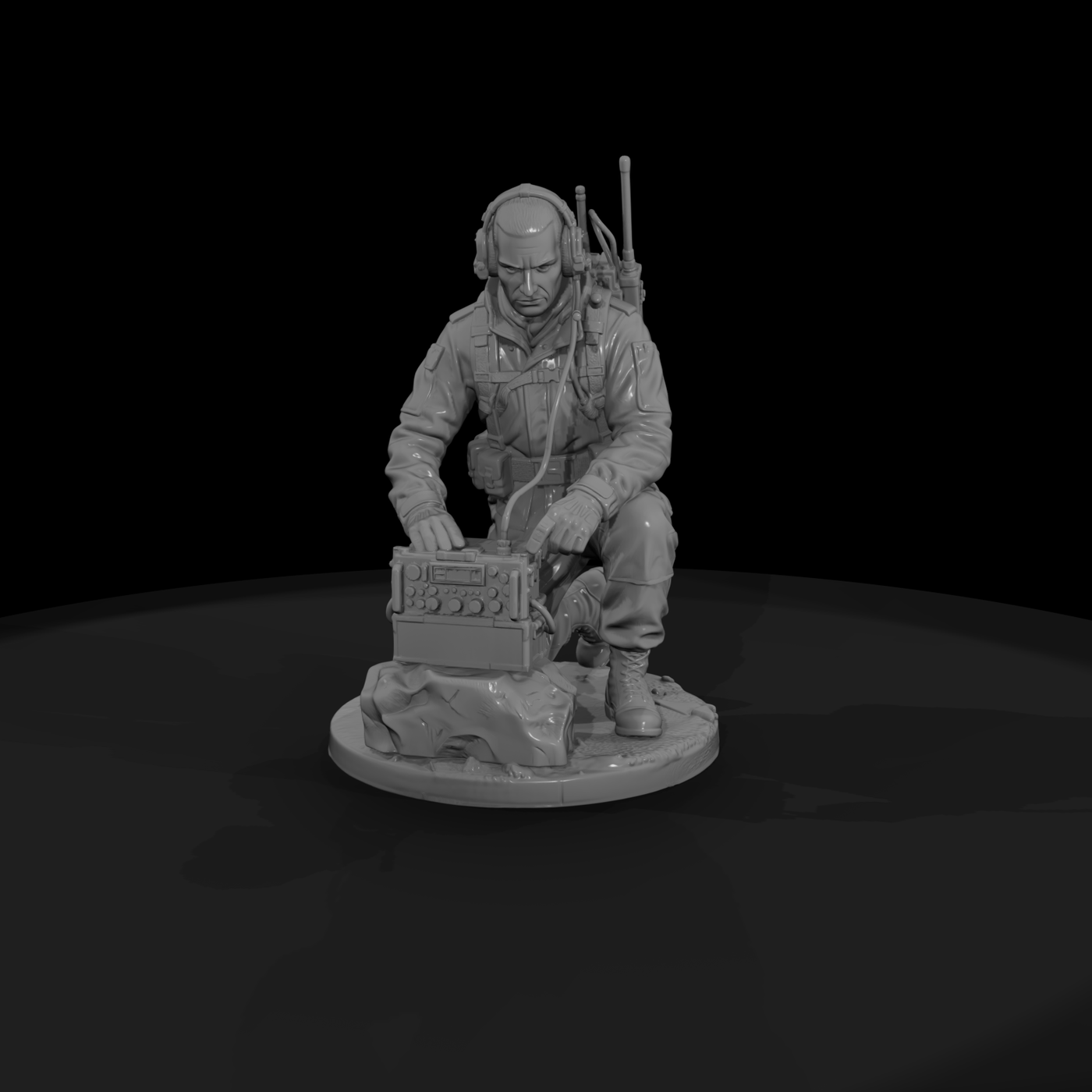 Poparc 0112 Bunker Radio Operator Alternate Pose