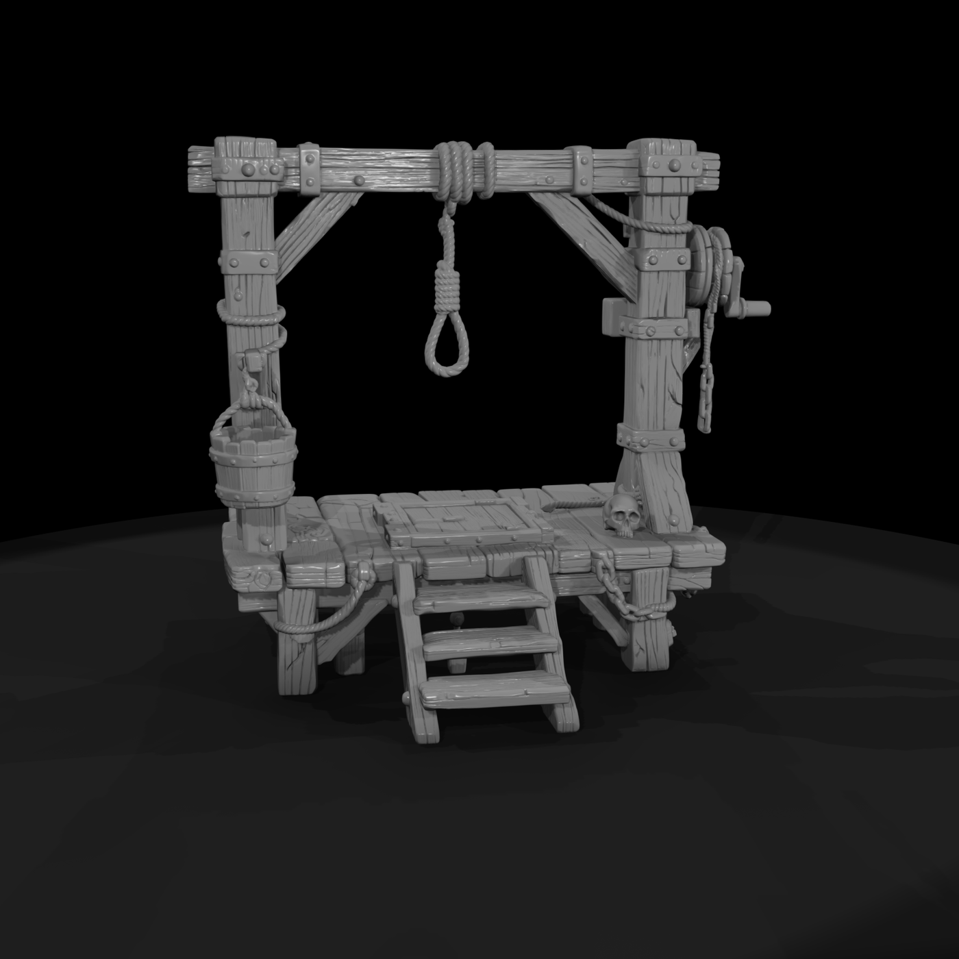 Wooden Gallows with Noose