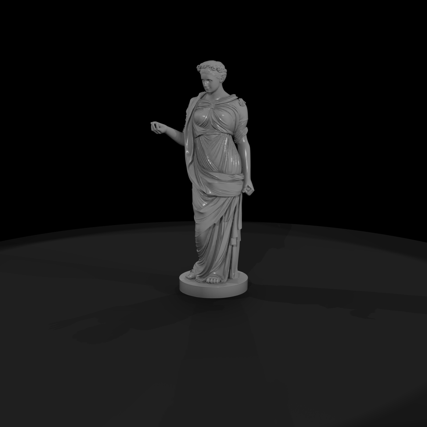 Neoclassical Draped Goddess Statue