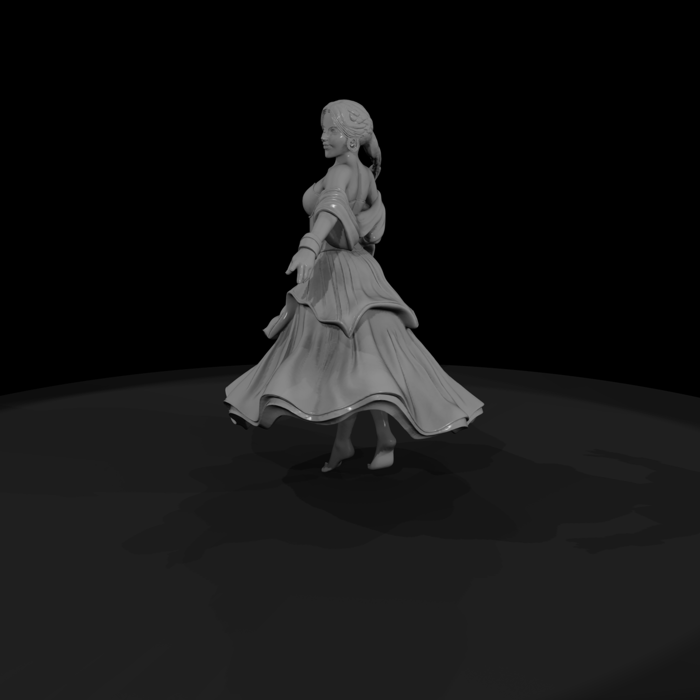 Stylized Dancing Fantasy Maiden (Integrated Base)