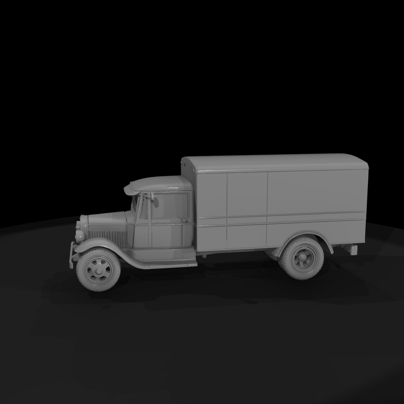 Classic Vintage Box Truck 3D Base Model Dbwfsrsz