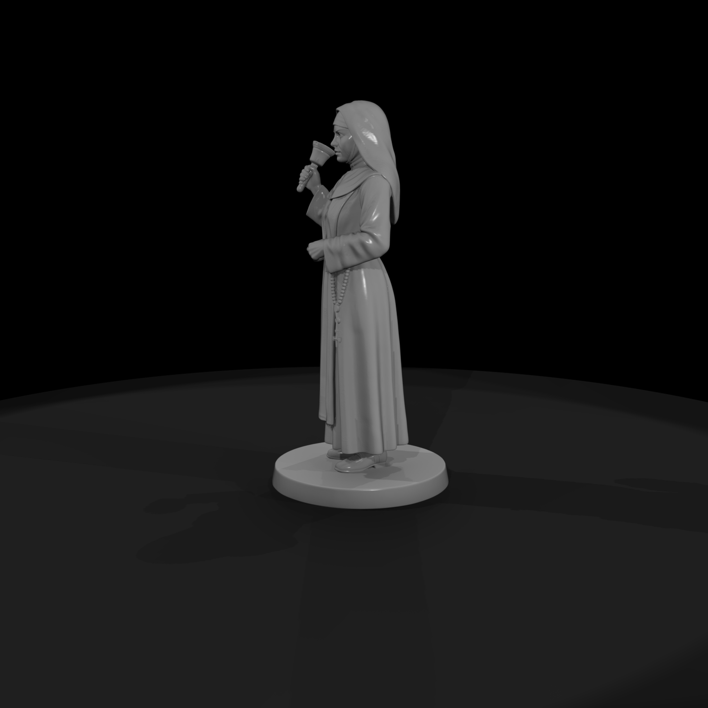 Nun Ringing a Hand Bell