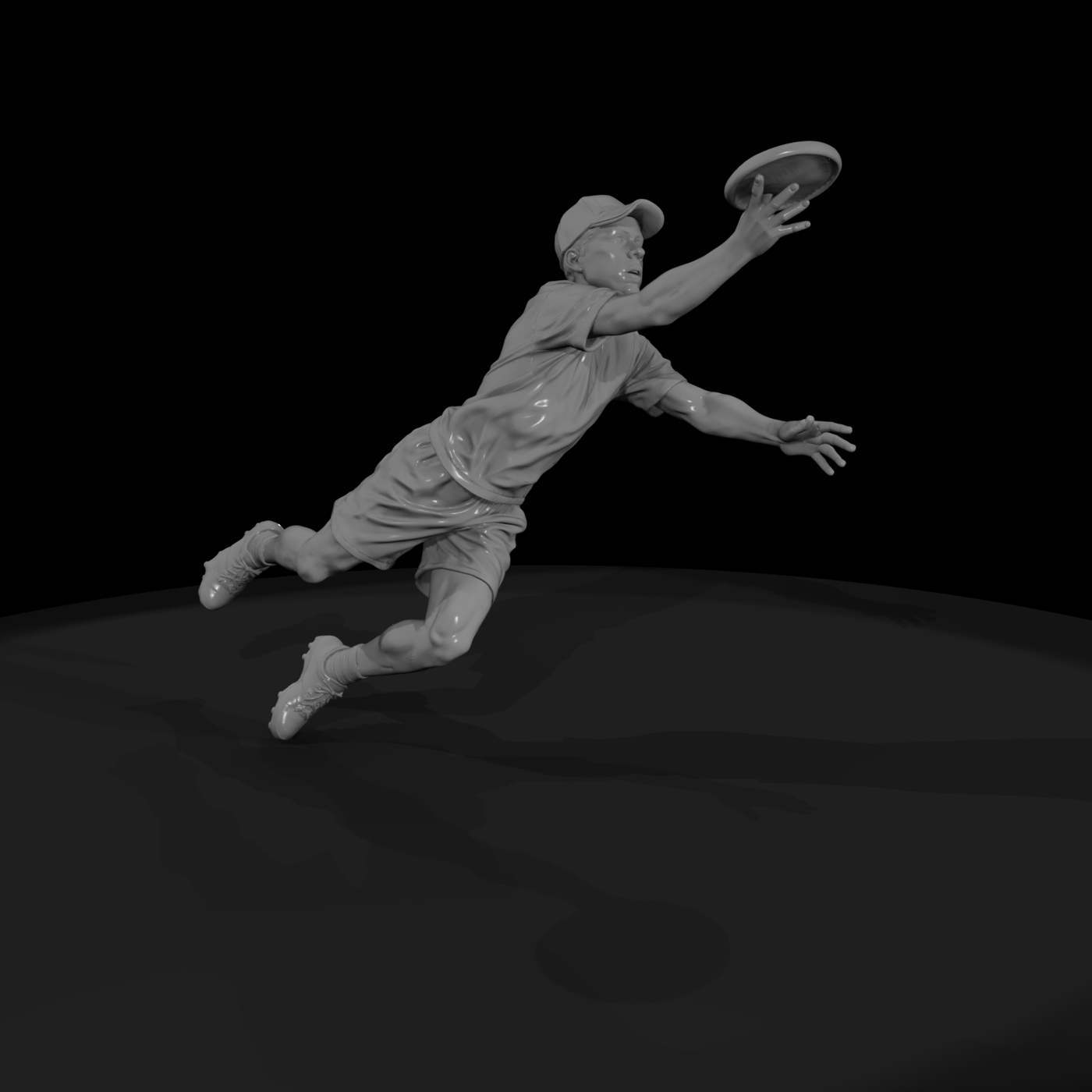 Diving Ultimate Frisbee Player