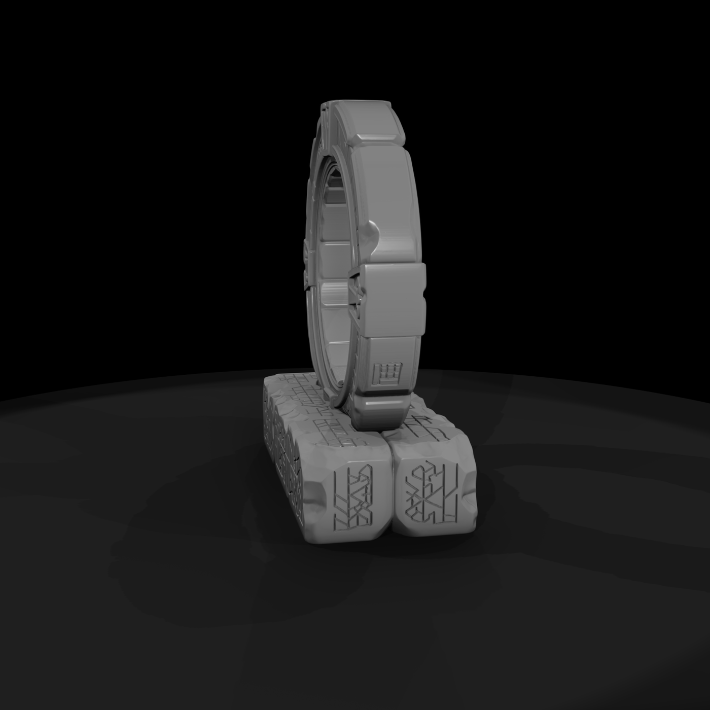 Stylized Nordic Runic Stone Portal 3D Model Pncq2W