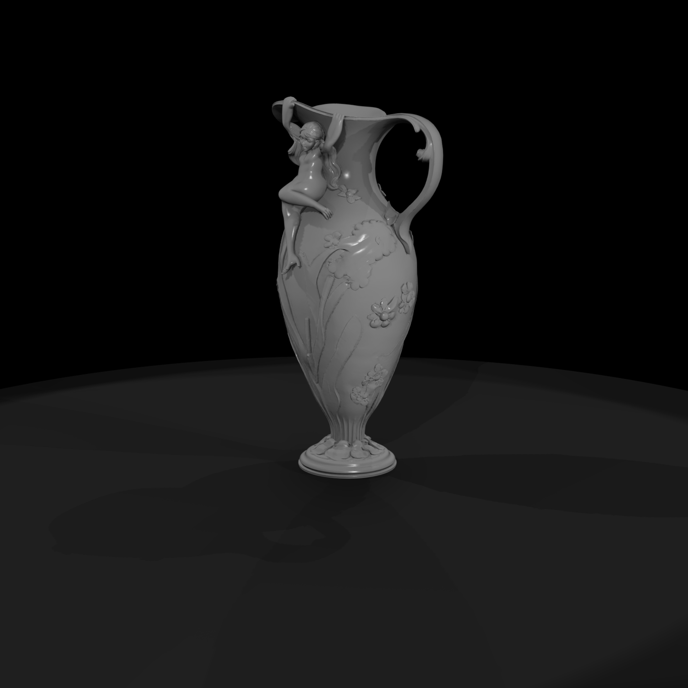 Art Nouveau Fairy Pitcher Vase