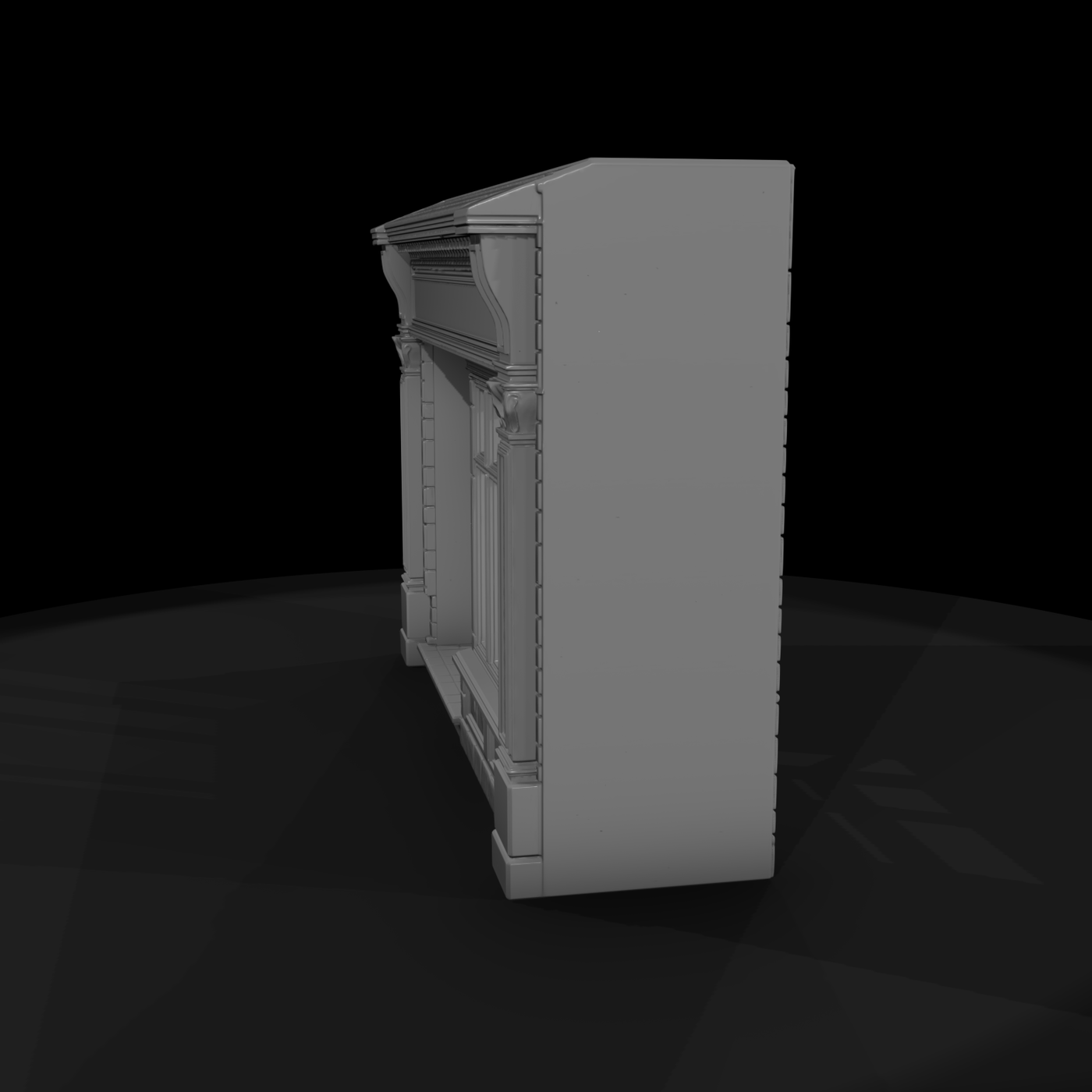 Victorian Storefront Facade Untextured 3D Asset 0Q