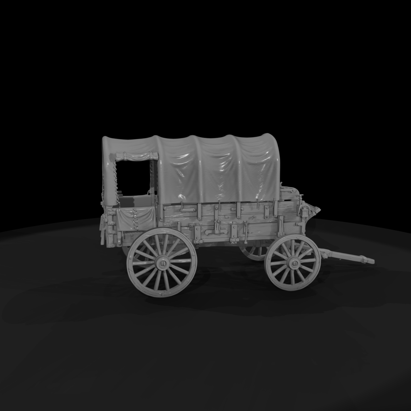Mil 069 Wild West Fort Ambulance Wagon