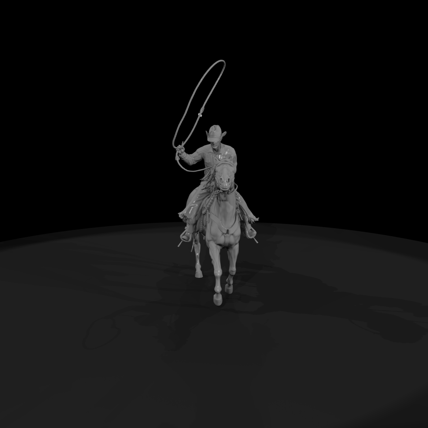 Cowboy on Palomino Horse