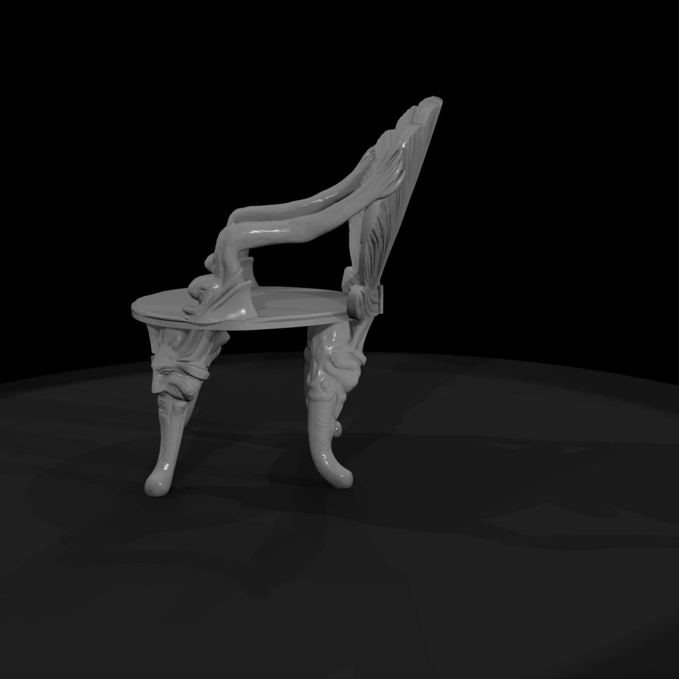 Surreal Sculpted Shell Armchair — Armchair
