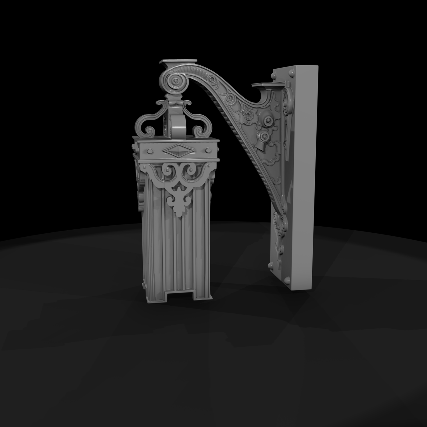 Ornate Victorian wall sconce bracket — corbel