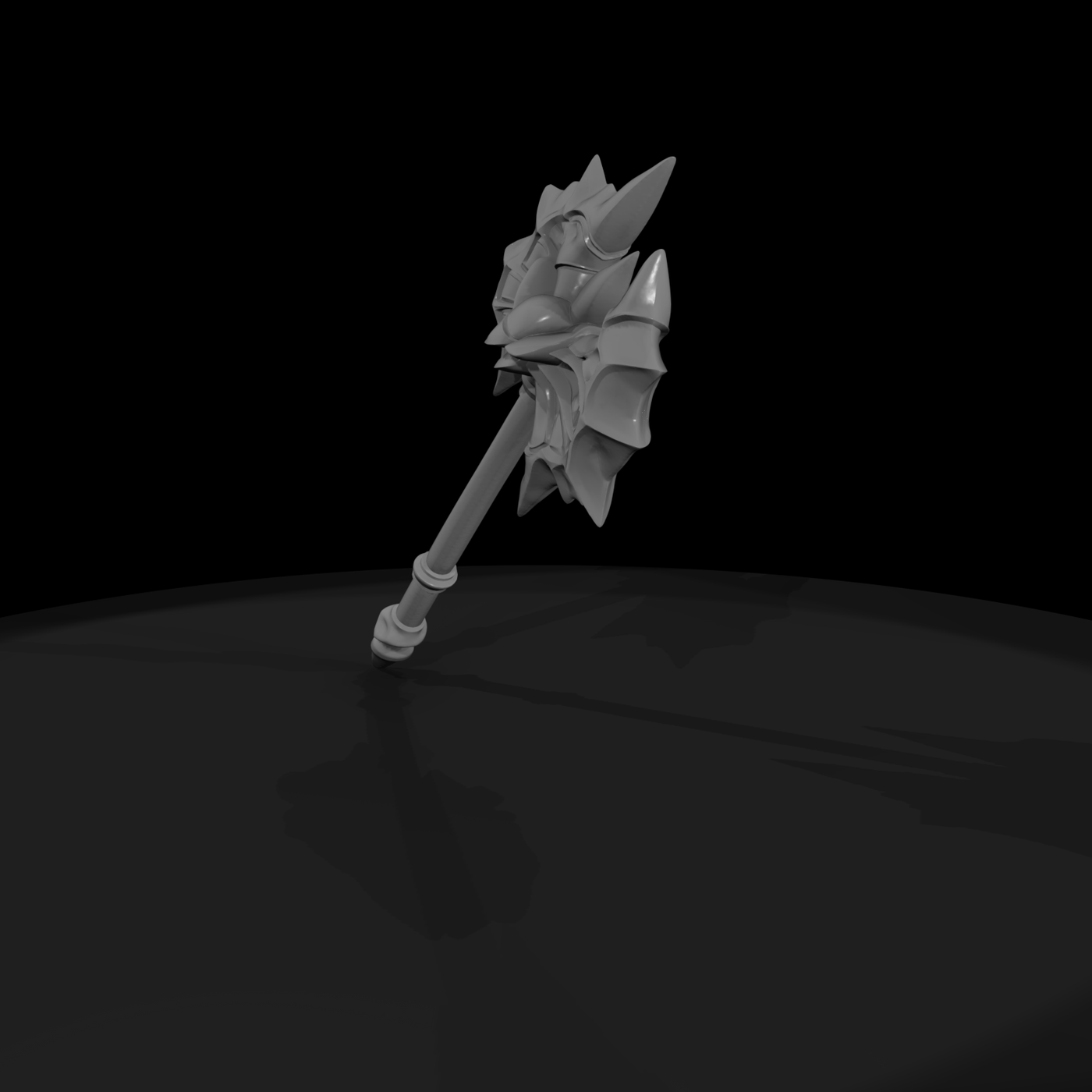 Stylized Spiked Double-Head Battle Axe