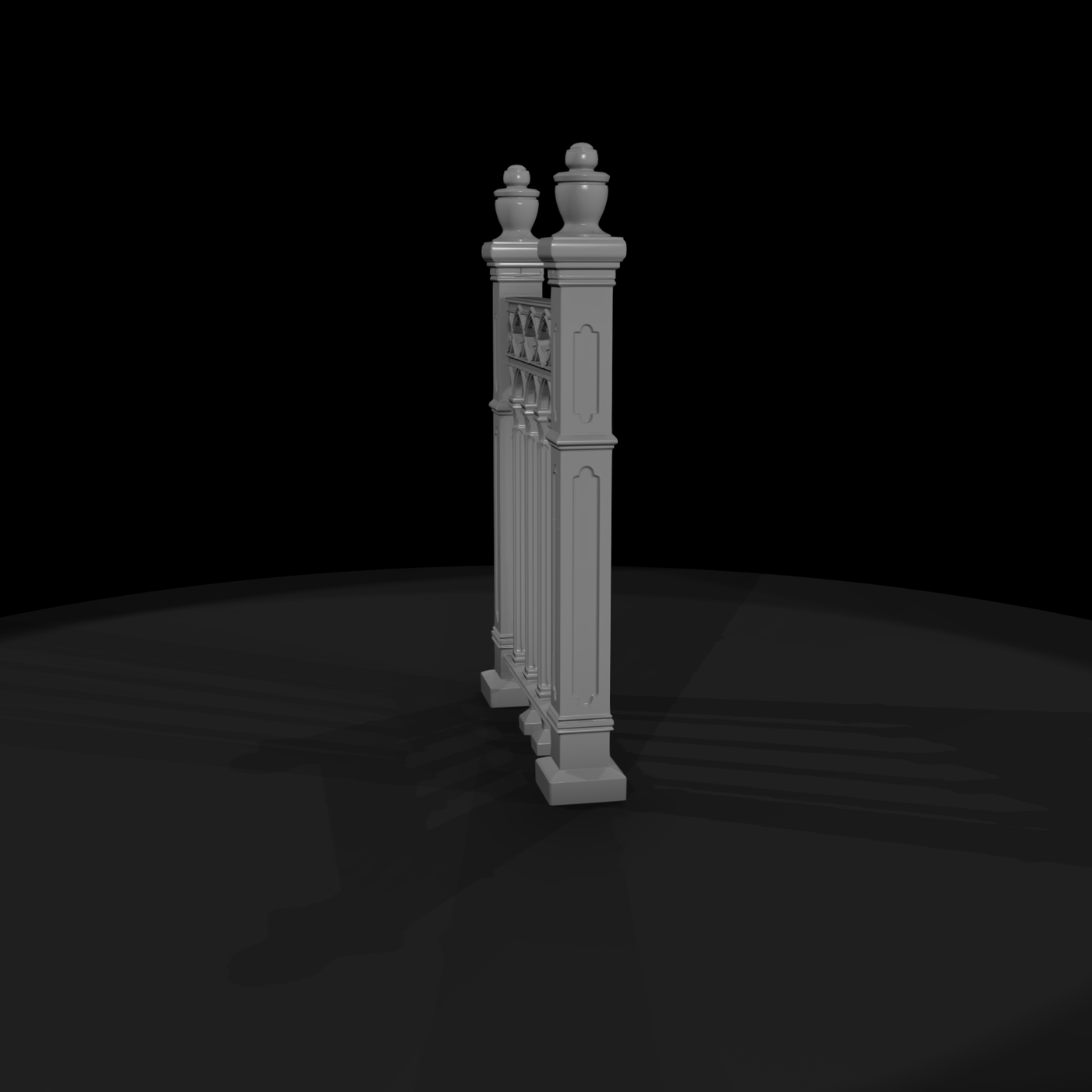 Gothic Ornate Balustrade Section