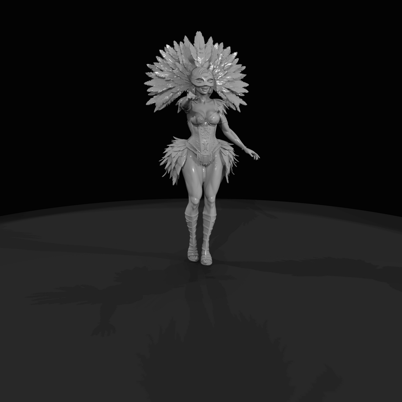 Carnival Samba Dancer with Feathers