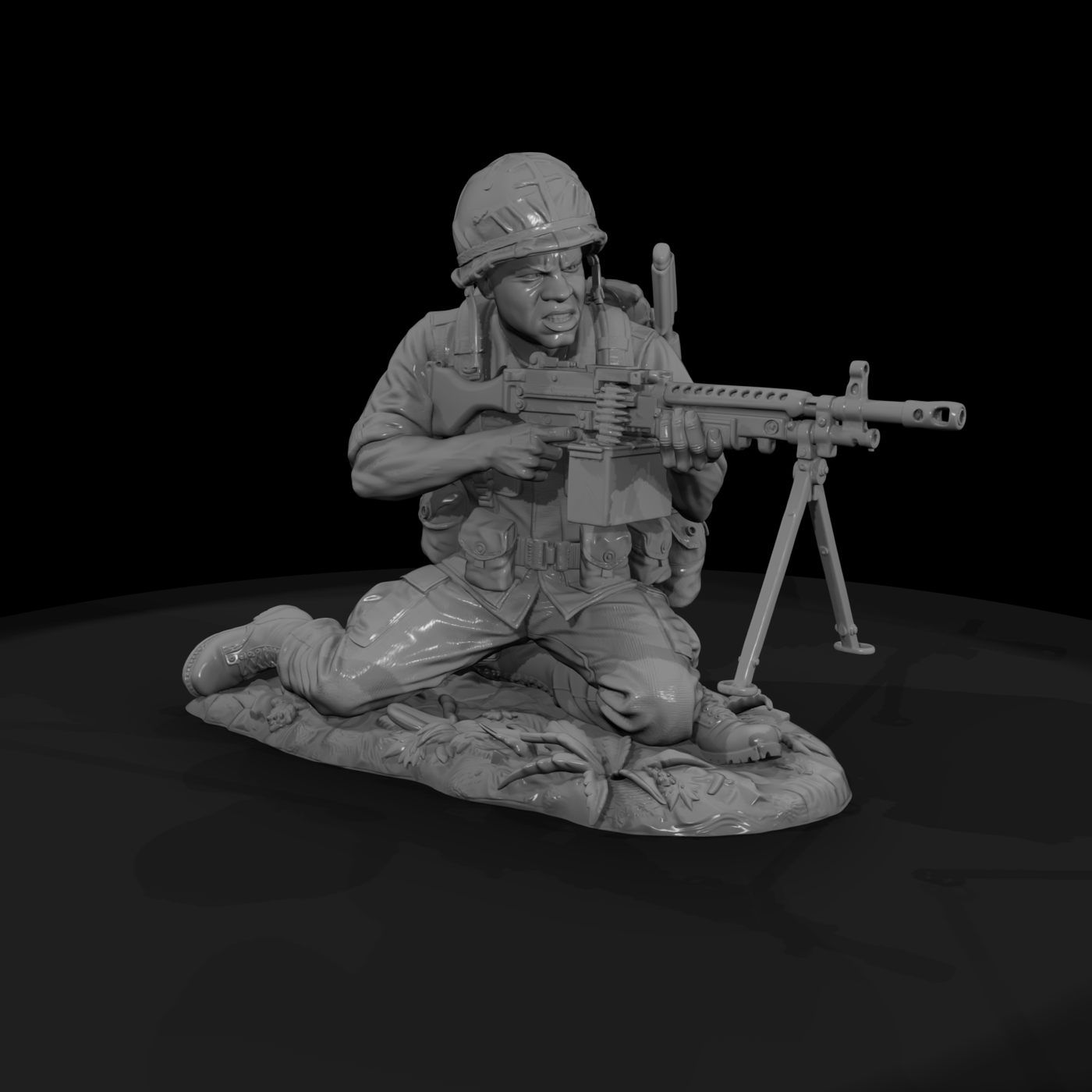 Vnh 058 United States Army Machine Gunner Prone