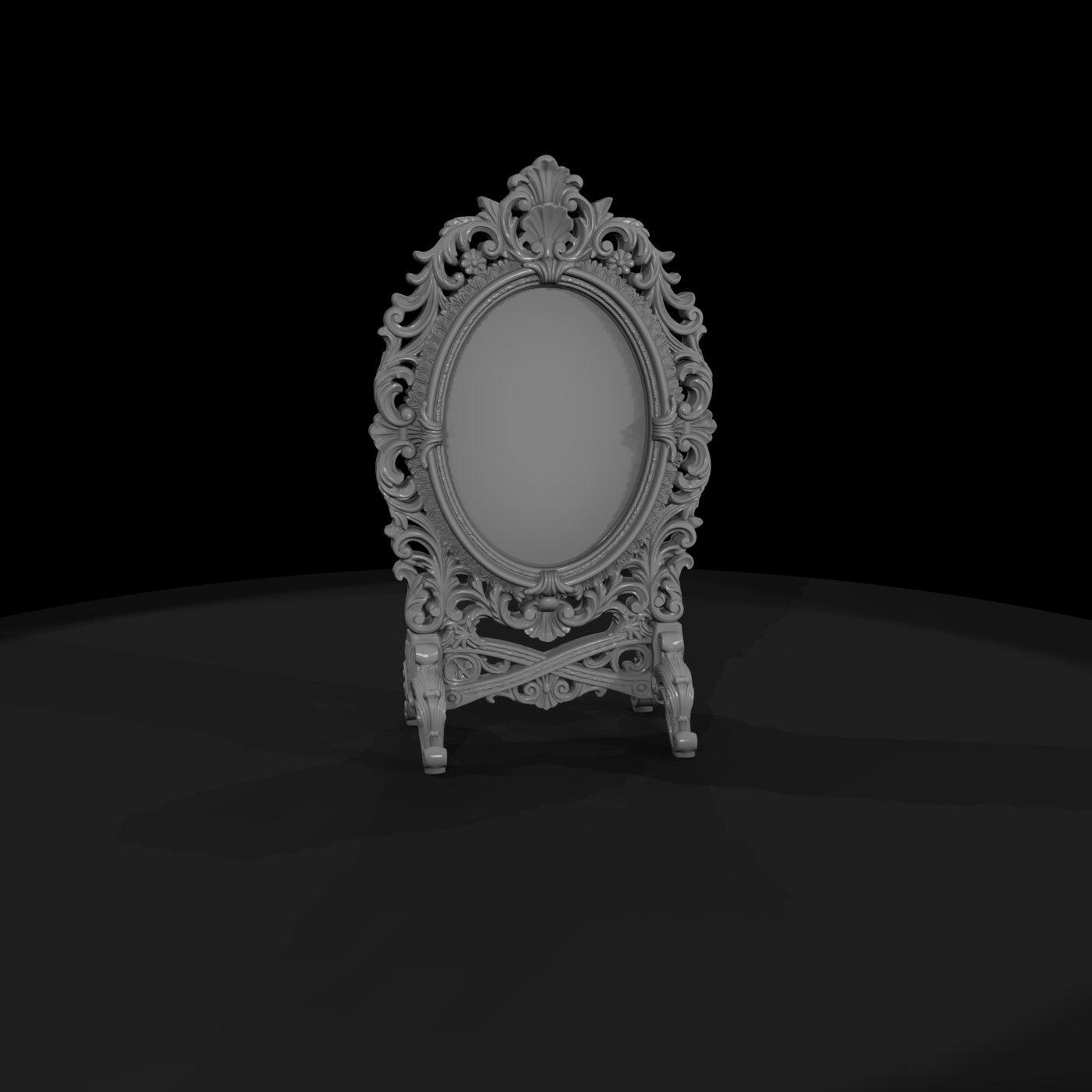 Ornate Gilded Standing Vanity Mirror