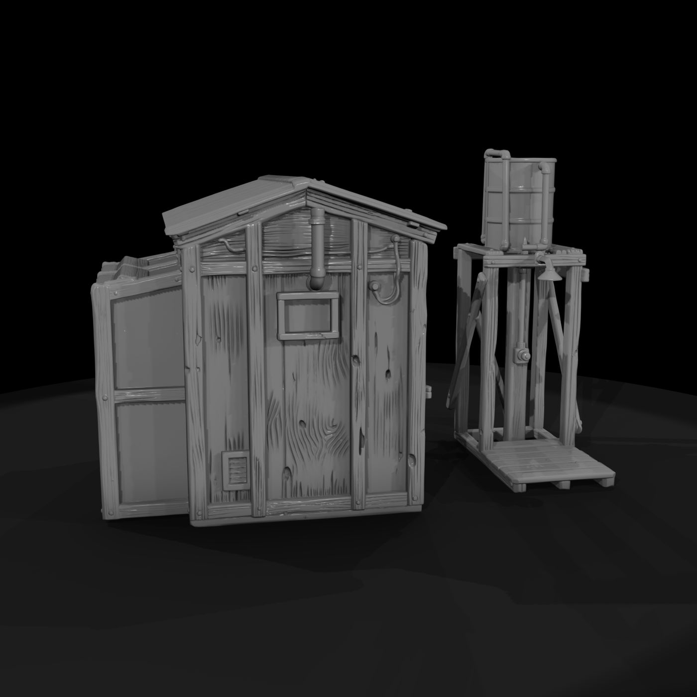 Field Camp Latrine and Shower Stand