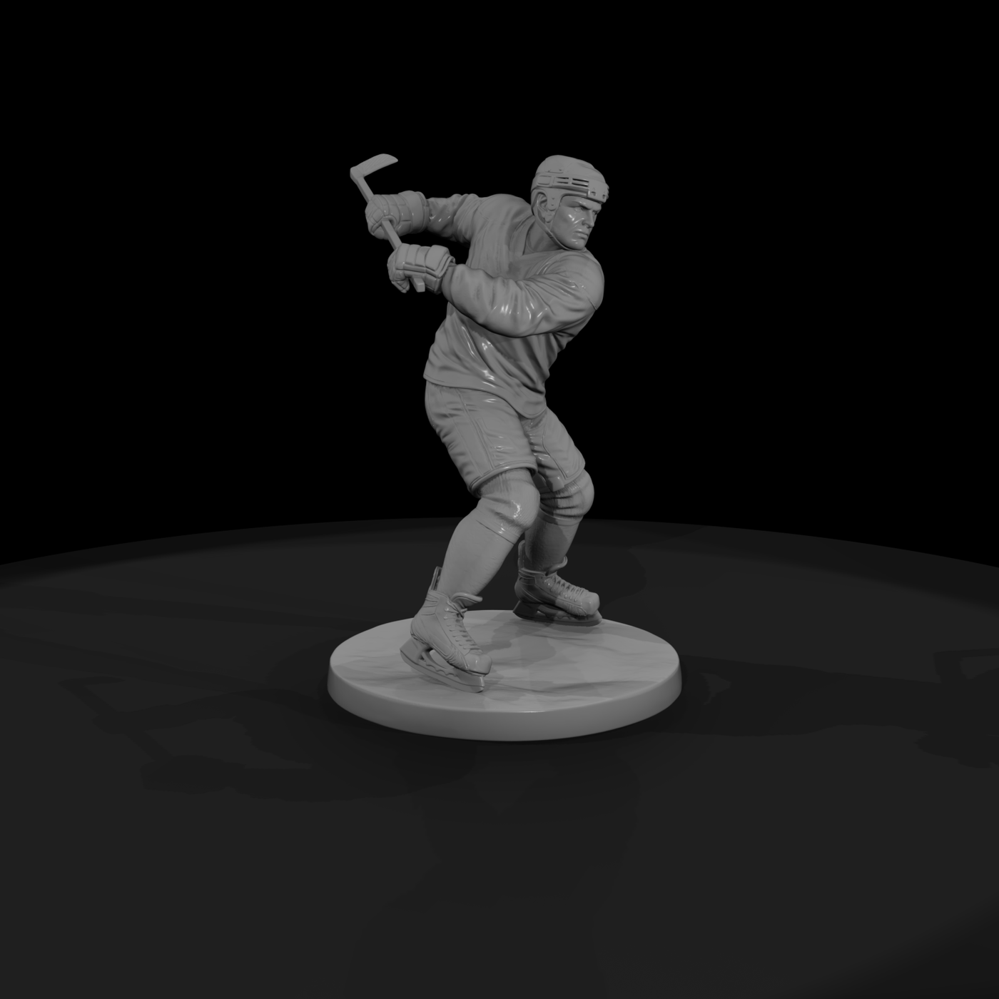 Ice Hockey Player Taking a Slapshot
