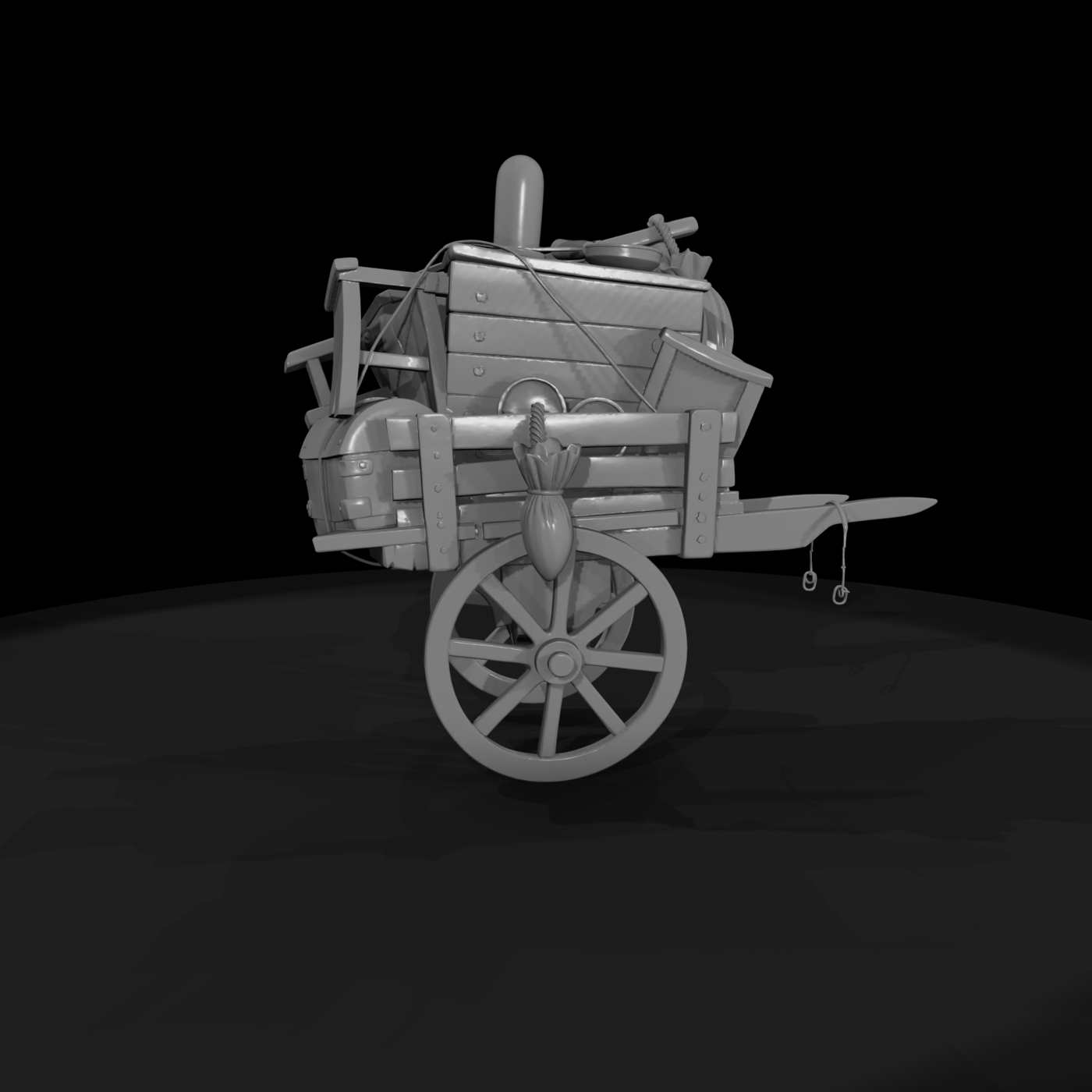 Medieval Merchant Travel Cart