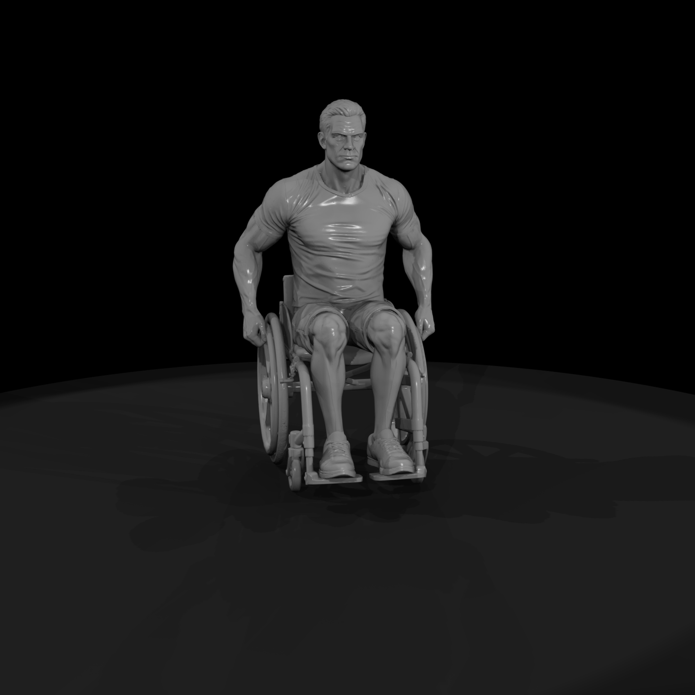 Man in a Manual Wheelchair