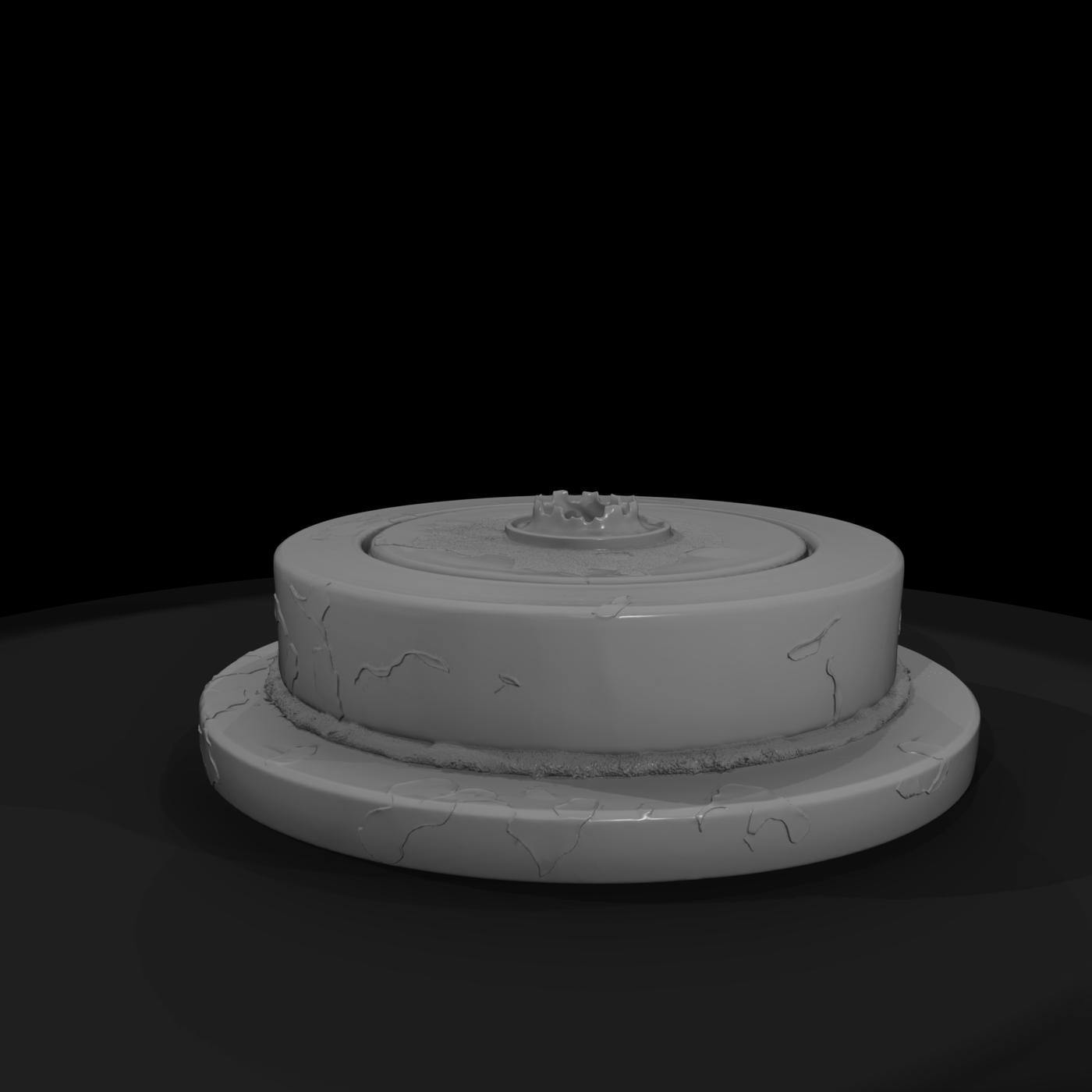 Weathered Round Stone Pedestal — Small Display Plinth