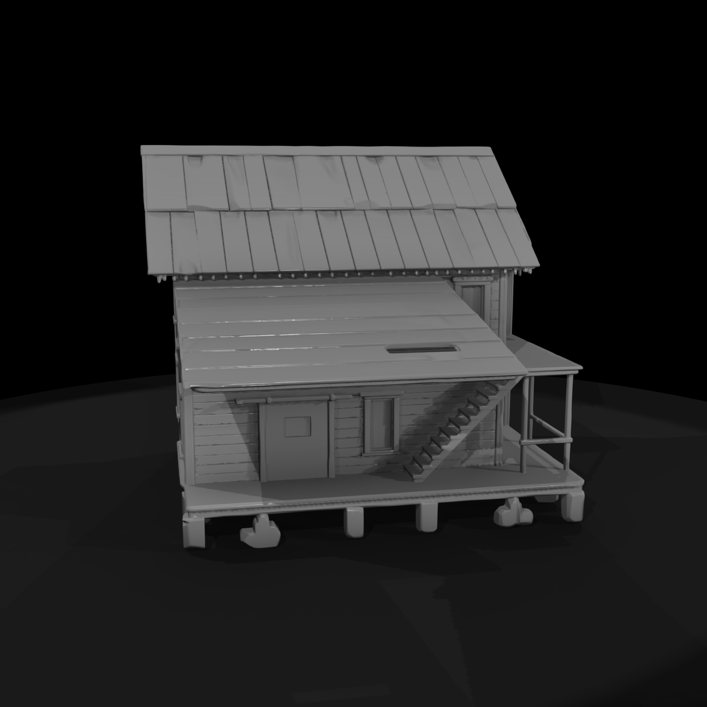 20260612 Weathered Wooden Building Model C7896D6E8
