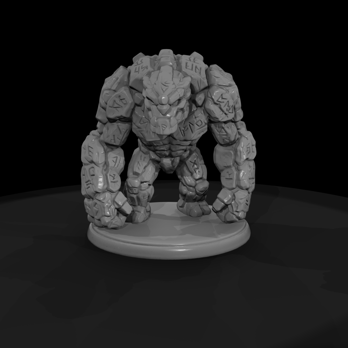 Creature Rune Carved Colossus Beast
