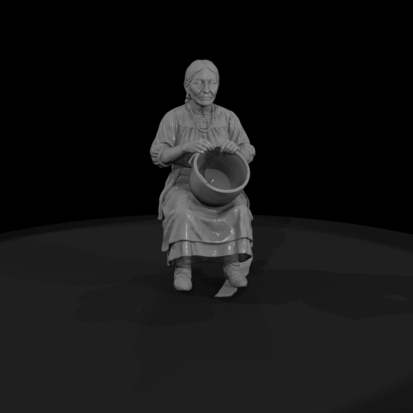 Seated Elder Basket Maker