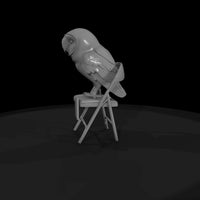 low-poly-barn-owl-on-folding-chair-3d-printable-miniature-966820 — thumbnail 5