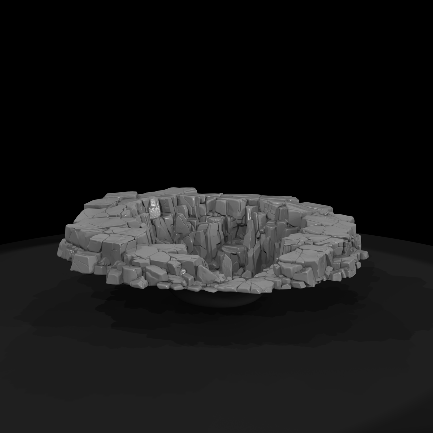 Cracked Floor Pit with Glowing Crystals