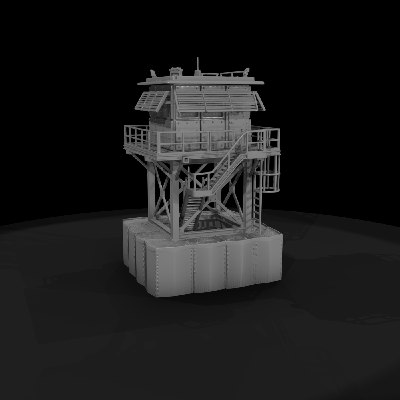 Mil 242 Modern Desert Elevated Sangar Tower