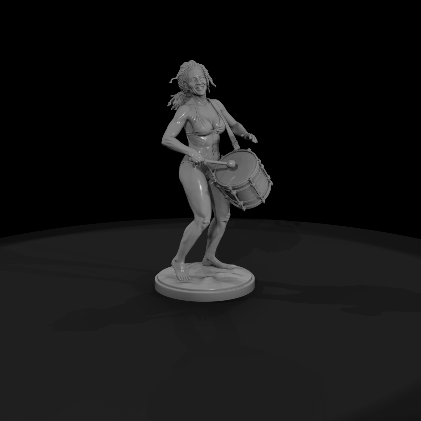Bch 013 Woman Beach Drummer