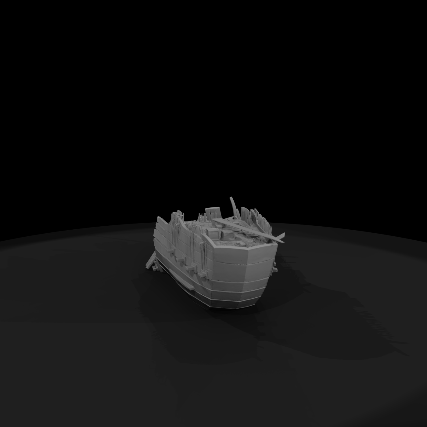 Weathered Wooden Shipwreck