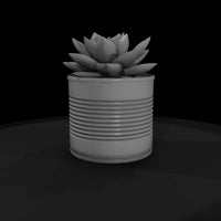 stylized-monochrome-succulent-tin-can-planter-3d-m — thumbnail 4