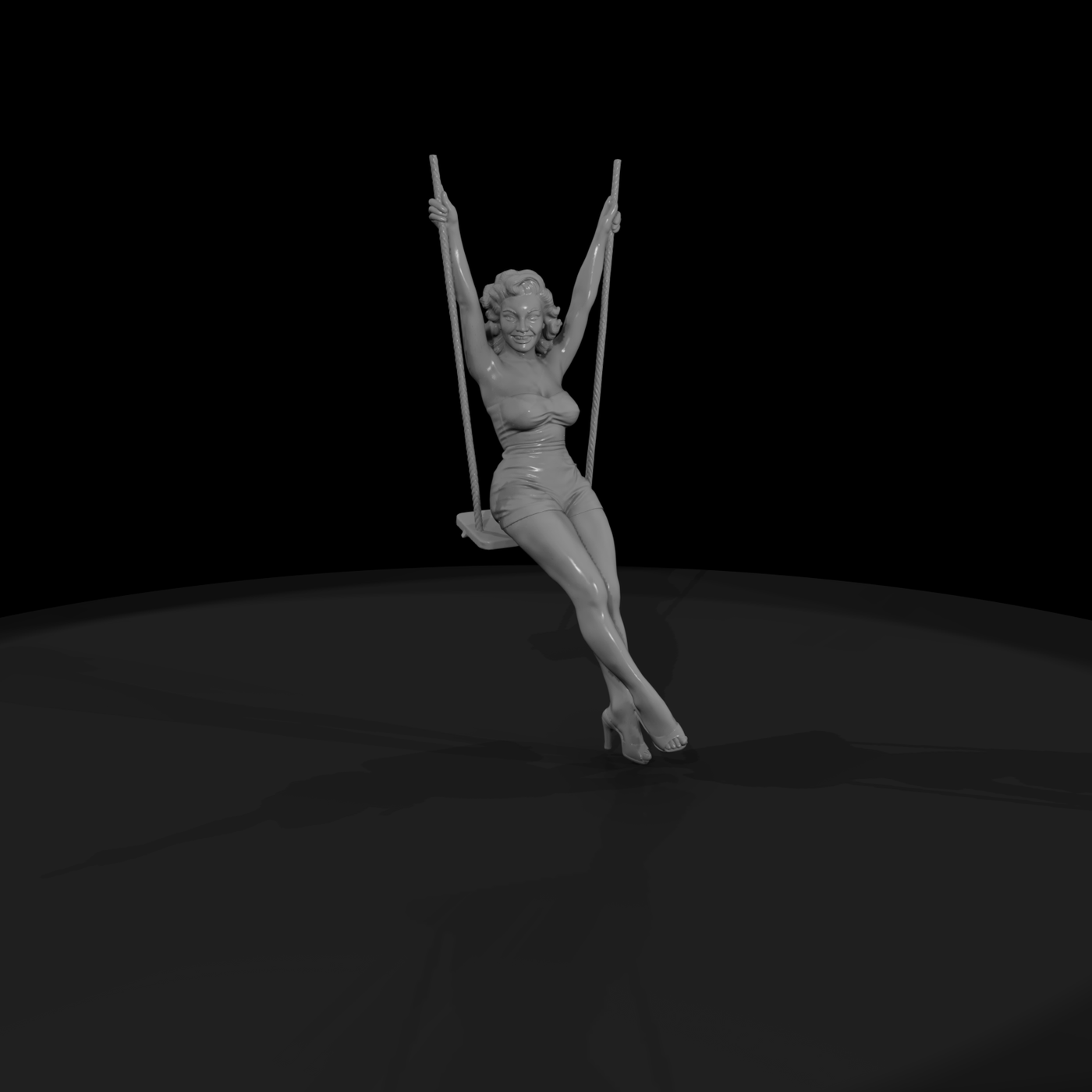 Pin-Up Woman on a Rope Swing