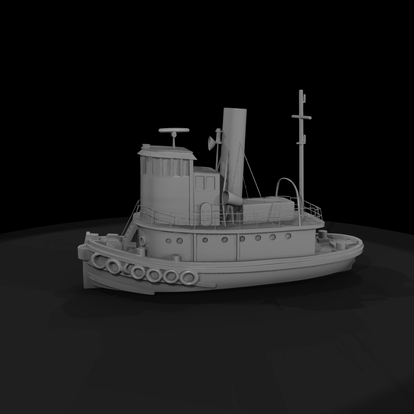 Stylized Steam Tugboat - Harbor