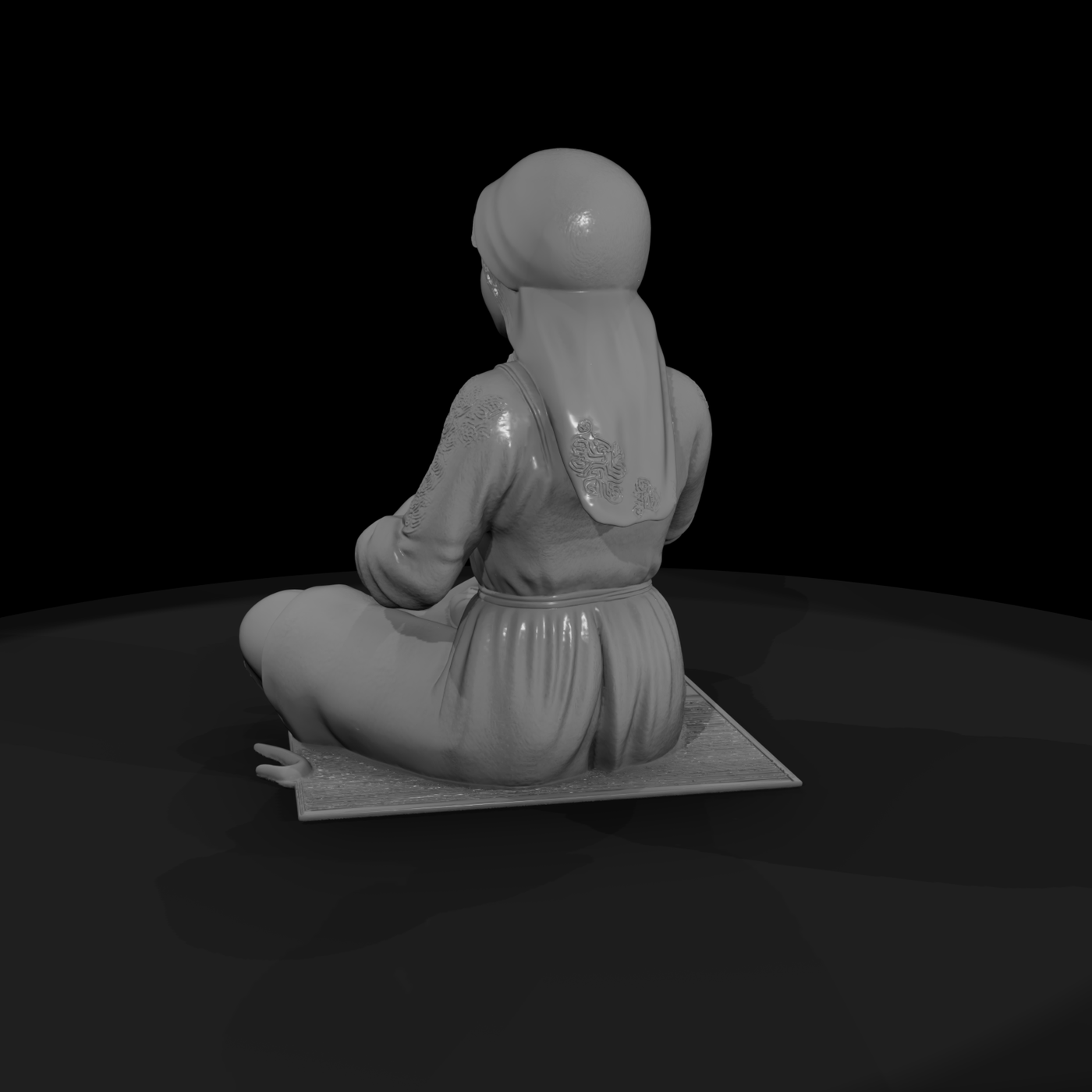 Stylized Folk Mother & Daughter Figurine
