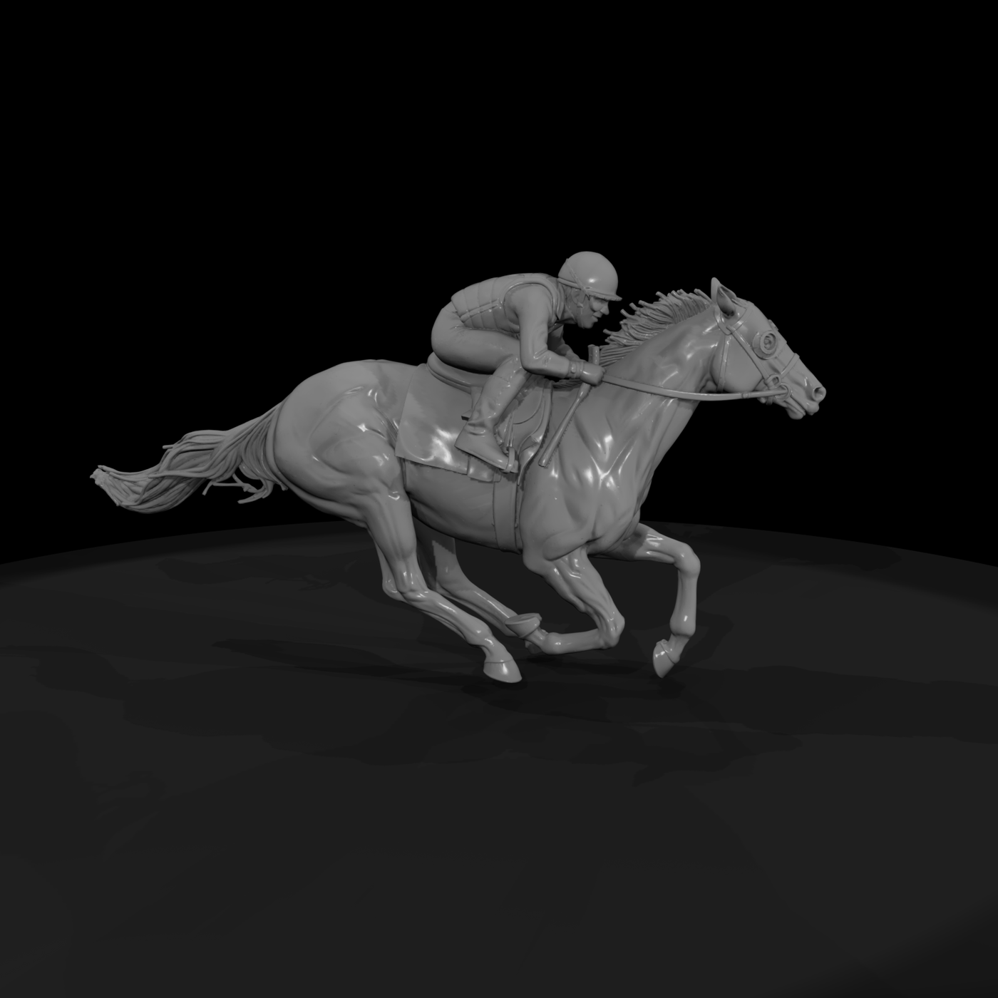 Jockey on Galloping Racehorse