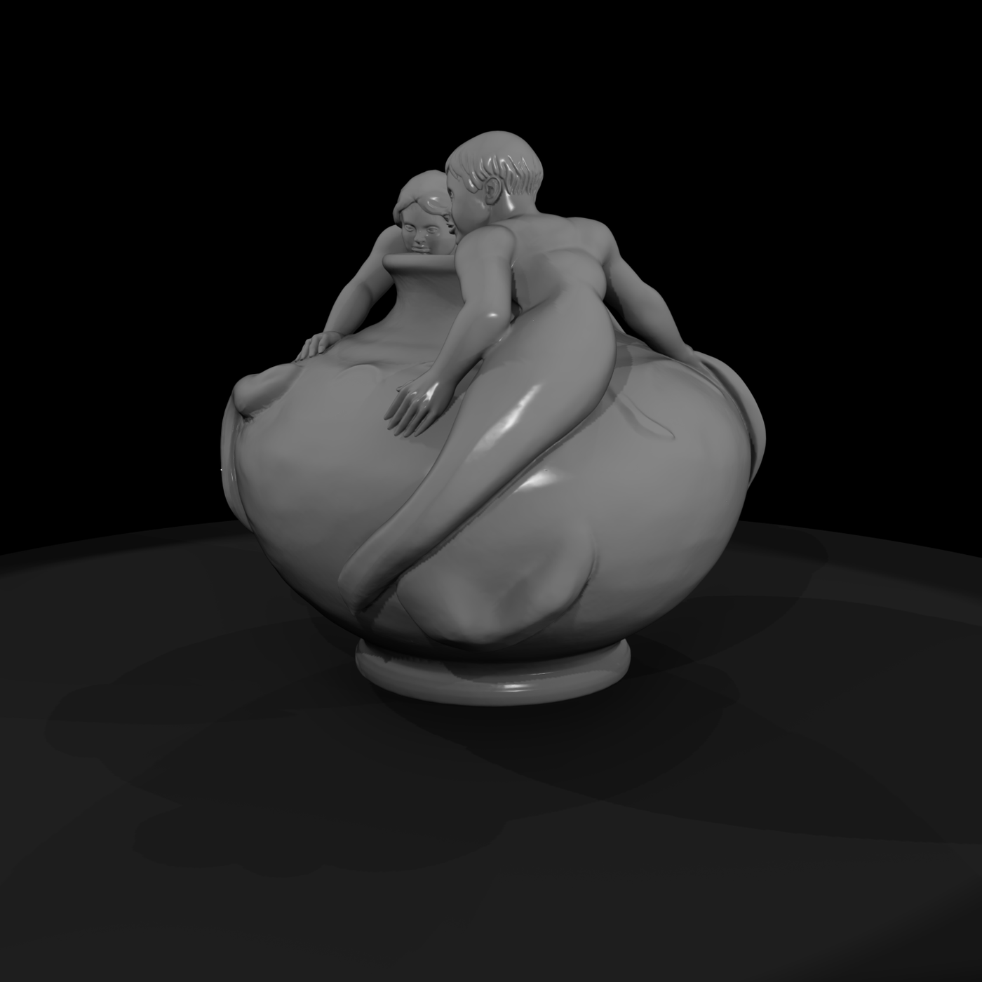 Neoclassical Mermaid Garden Urn