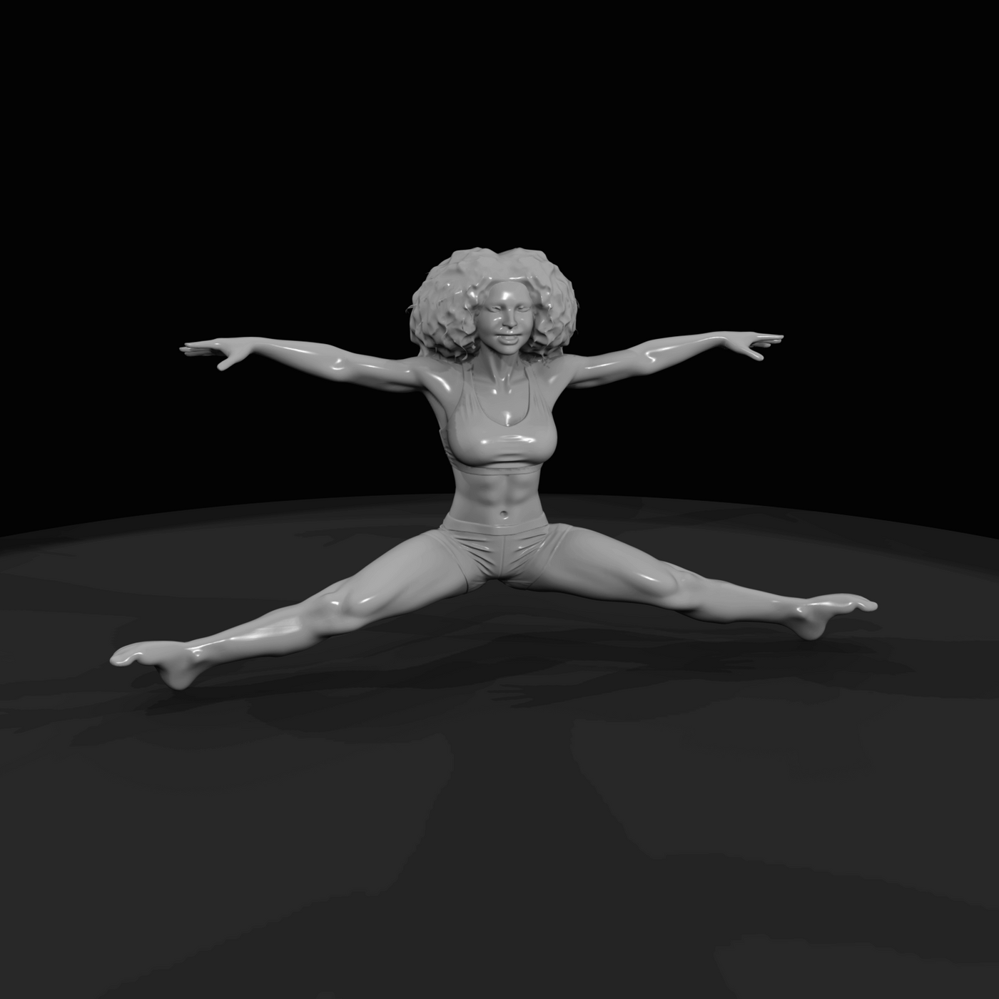 Pole Athlete in Aerial Split