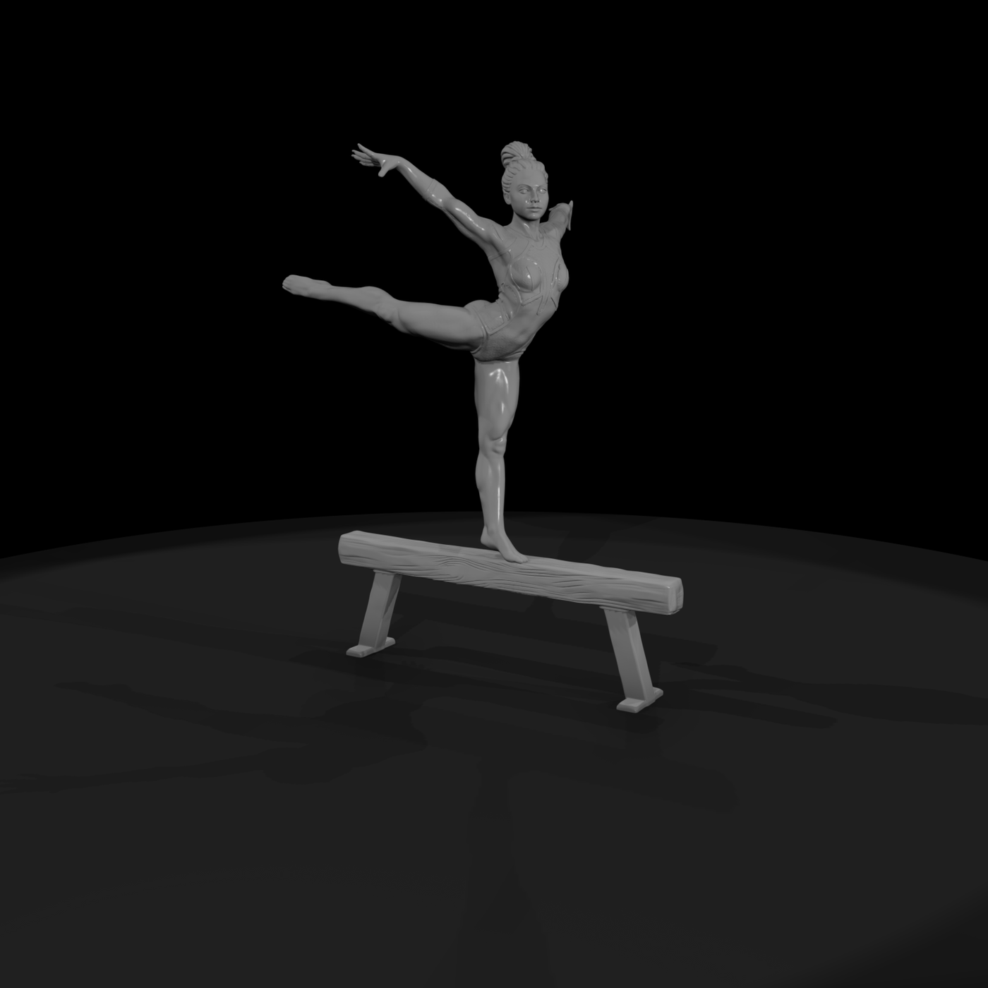 Poparc 0308 Gymnast Balance Beam Pose Alternate Po