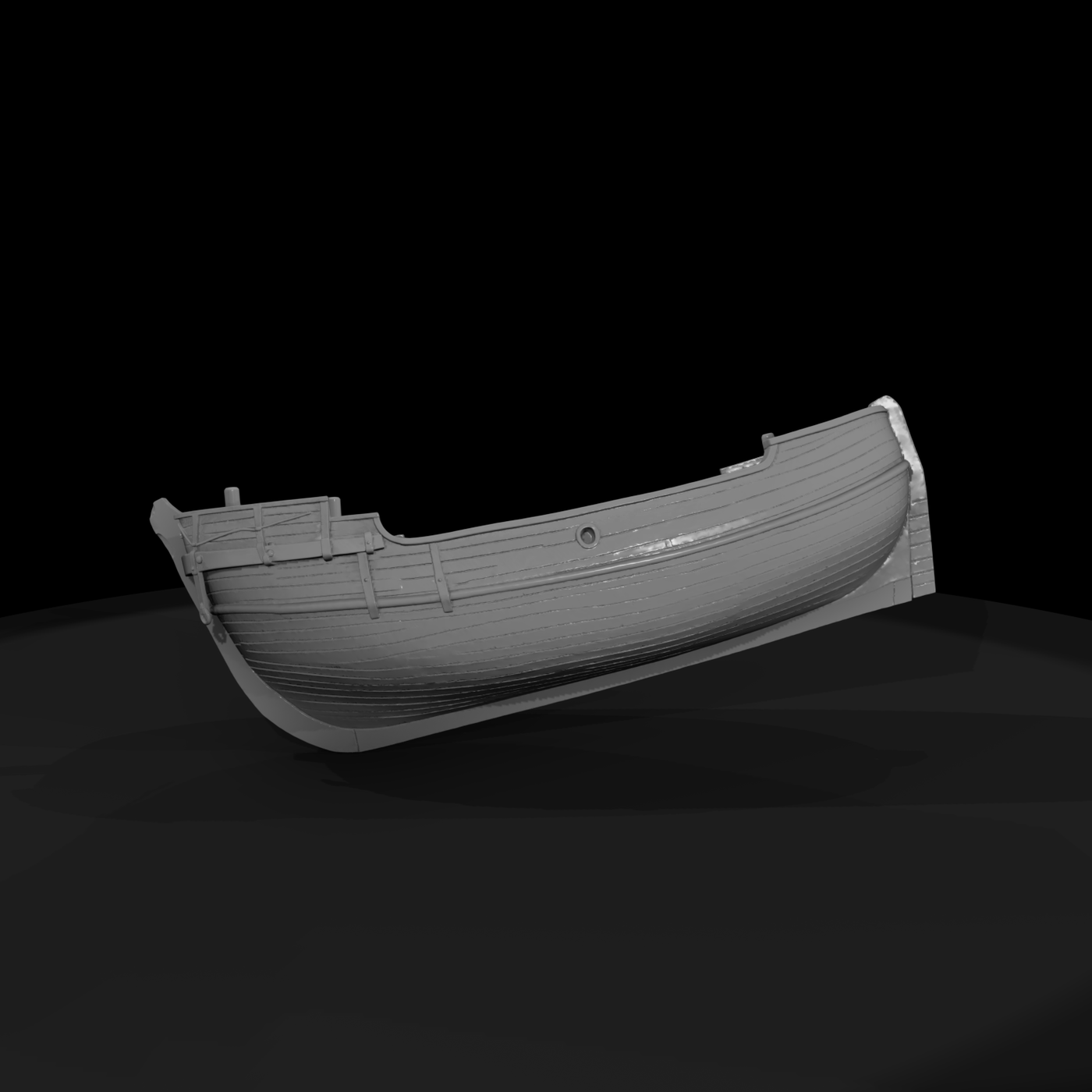 Weathered Wooden Rowboat