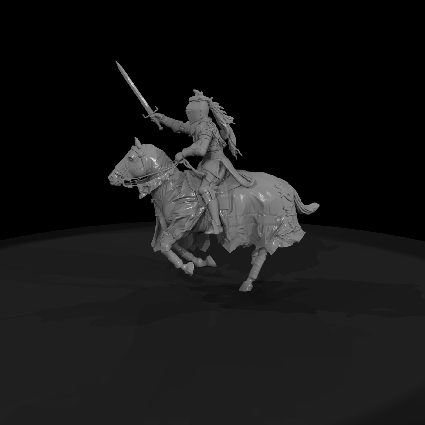 Medieval Knight on Horseback