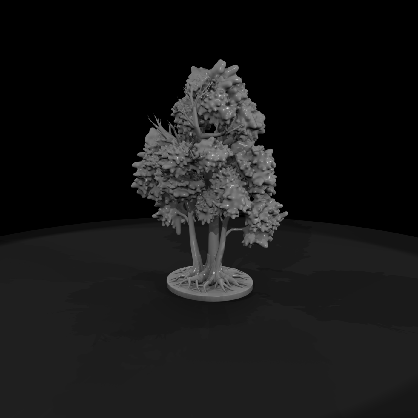 Stylized Broadleaf Tree on Round Base — Terrain