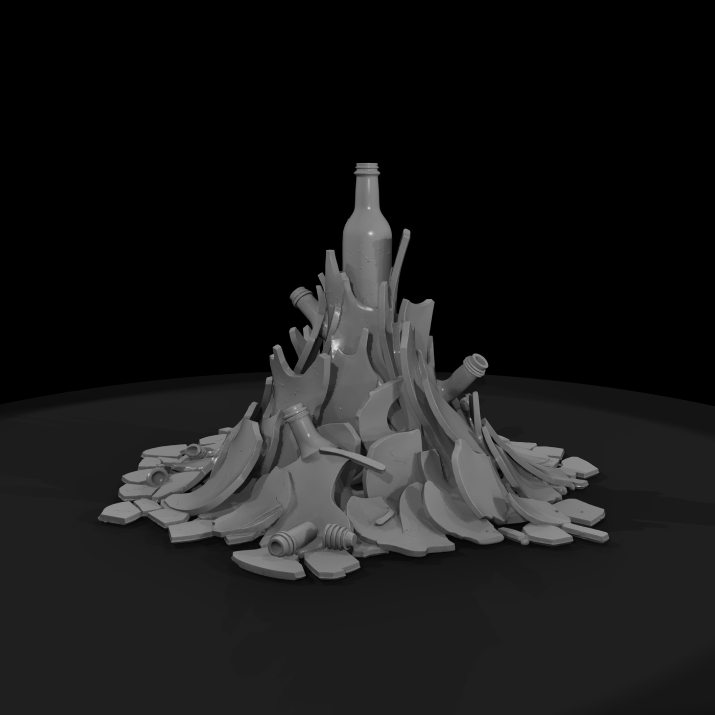 Shattered Wine Bottle Debris — Scatter
