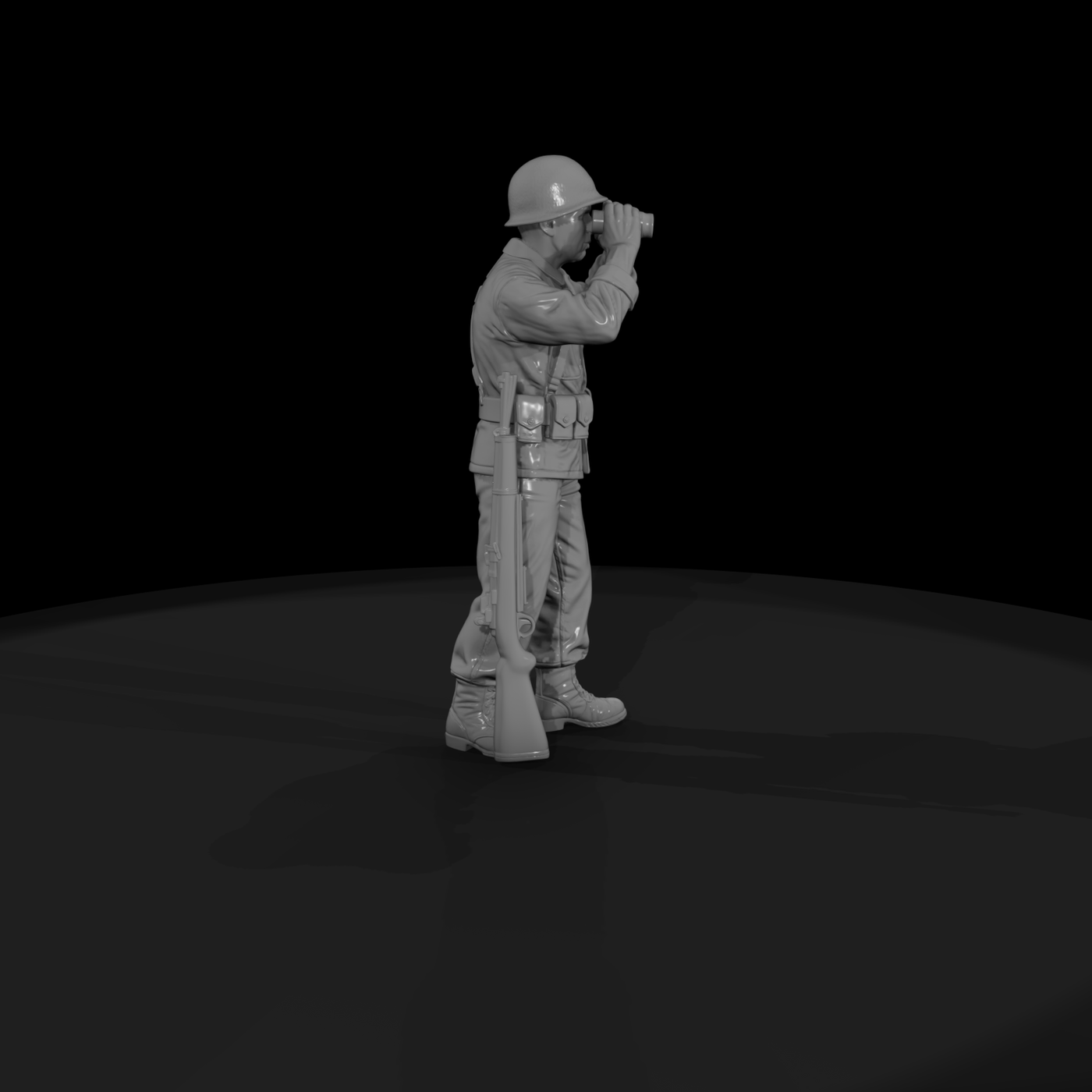 WWII US Marine Scout with Binoculars