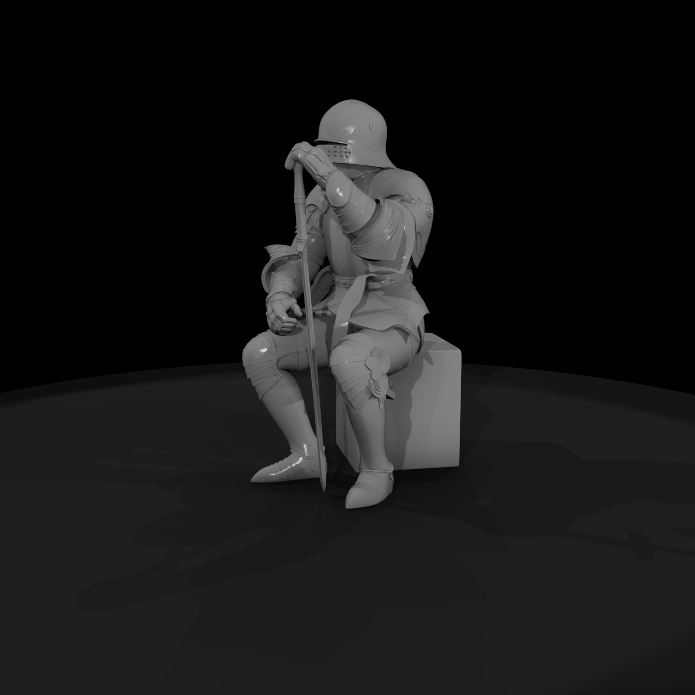 Seated Medieval Knight