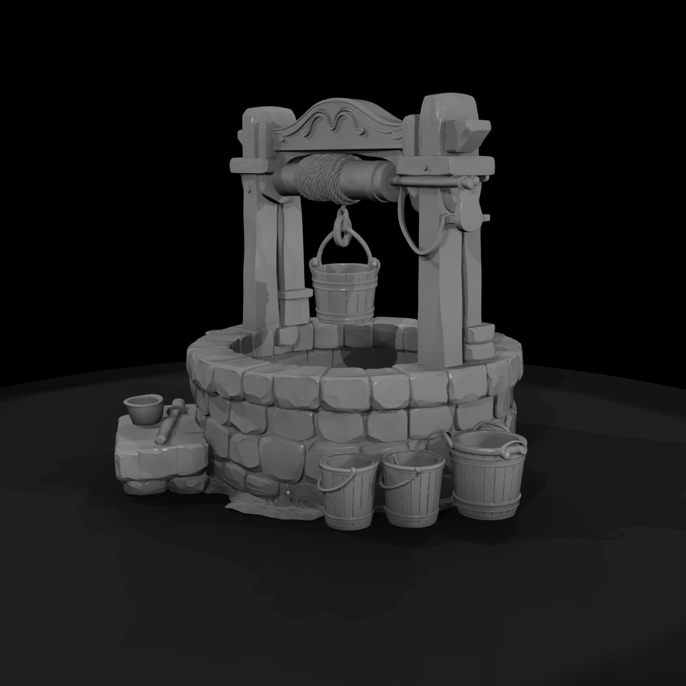 Stylized Medieval Water Well — Terrain